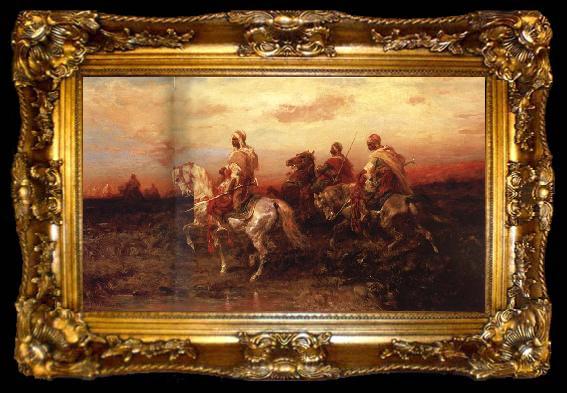 framed  Adolf Schreyer Arab Horsemen on the March, ta009-2